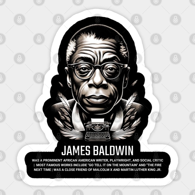 James Baldwin Sticker by UrbanLifeApparel